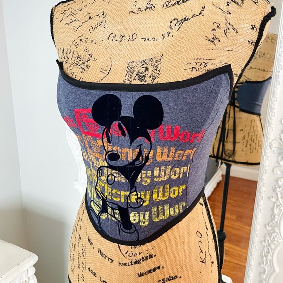 New York Couture *One of a Kind* Velvet MICKEY Boned Corset Crop Top - Picture 3 of 6